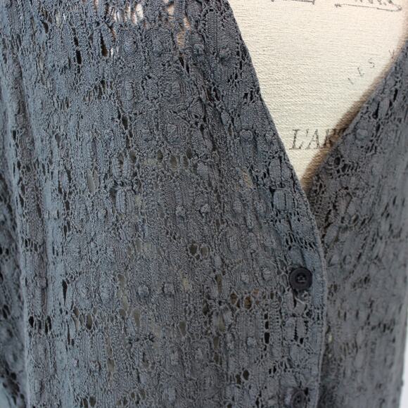 CMC Color Me Cotton Art to Wear Gauze shirt top tunic vest lace Small Made USA - Picture 6 of 7